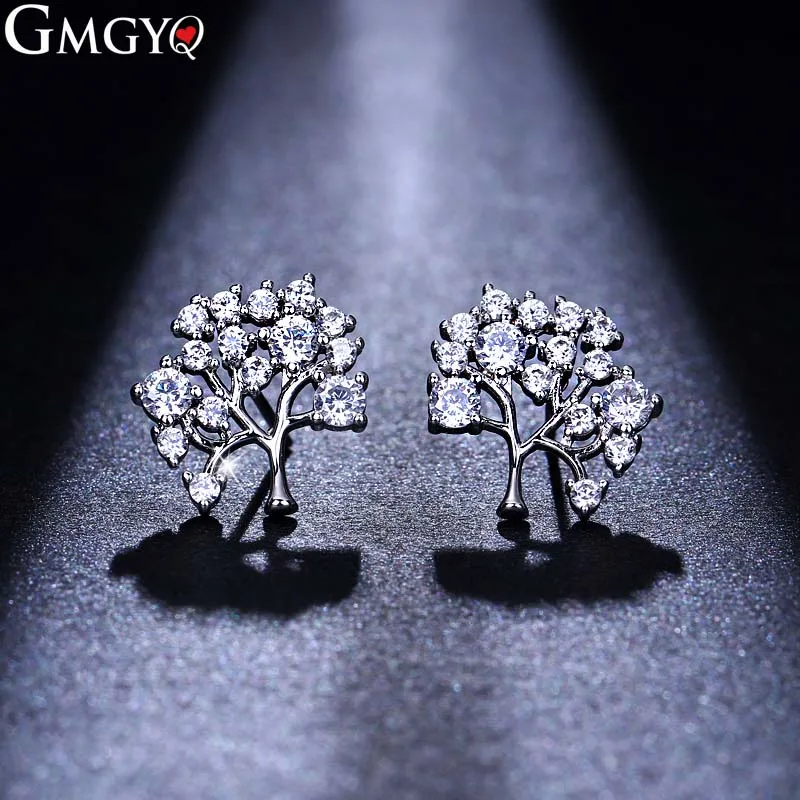 GMGYQ Simple Fashion Cute Silver Tree Earrings CZ Zirconia Crystal Dress Accessories Small Ornaments Wholesale
GMGYQ Simple Fashion Cute Silver Tree Earrings CZ Zirconia Crystal Dress Accessories Small Ornaments Wholesale