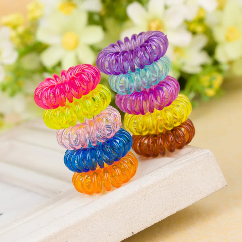 5pcs Plastic Stretchy Elastic Coiled Phone Wire Hair Bands Ponytail Holder Telephone Cord Head Rope HairBand Hair Accessories
5pcs Plastic Stretchy Elastic Coiled Phone Wire Hair Bands Ponytail Holder Telephone Cord Head Rope HairBand Hair Accessories