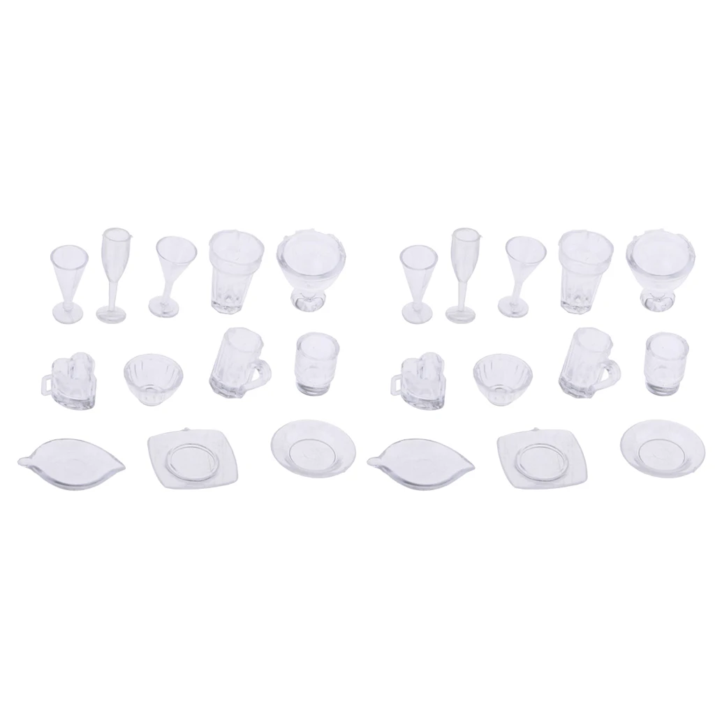 MagiDeal 26 x 1/12 Dollhouse MiniatureTableware Wine Glass Cup Food Plate MagiDeal 26 x 1/12 Dollhouse MiniatureTableware Wine Glass Cup Food Plate