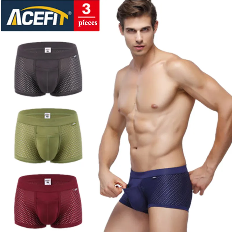 Acefit Brand Men Underwear modal ice silk mesh male boxers Solid color Comfortable Soft Breathable High Quality Shorts Pants
Acefit Brand Men Underwear modal ice silk mesh male boxers Solid color Comfortable Soft Breathable High Quality Shorts Pants