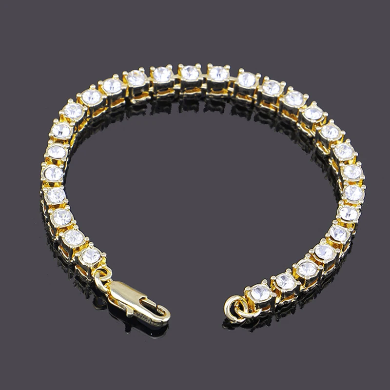 Hip Hop Gold Bling Iced Out Cubic Zirconia Bracelet Tennis Chain Bracelets Women Men 5mm Single Row CZ Chain Jewelry
Hip Hop Gold Bling Iced Out Cubic Zirconia Bracelet Tennis Chain Bracelets Women Men 5mm Single Row CZ Chain Jewelry