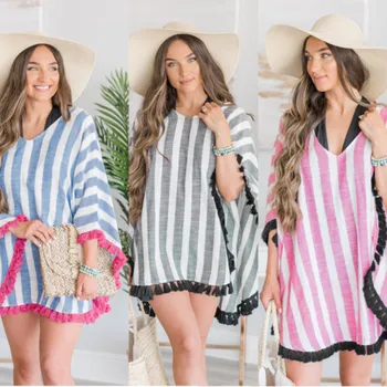 Fashion Sexy lady 2019 Women Swimwear Bikini Beach Wear beach dress bathing suit Cover Up Stripe Ladies Summer ShortDress
Fashion Sexy lady 2019 Women Swimwear Bikini Beach Wear beach dress bathing suit Cover Up Stripe Ladies Summer ShortDress