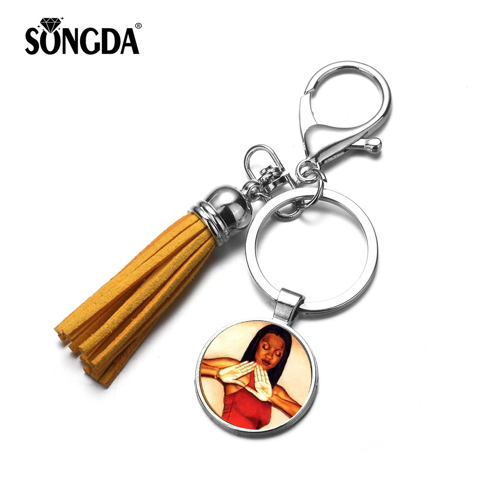 SONGDA Women DST Jewelry Delta Sigma Theta Sorority Symbol Keychain Holder Bag Keychain Glass Cabochon Tassel keyrings for Women
SONGDA Women DST Jewelry Delta Sigma Theta Sorority Symbol Keychain Holder Bag Keychain Glass Cabochon Tassel keyrings for Women