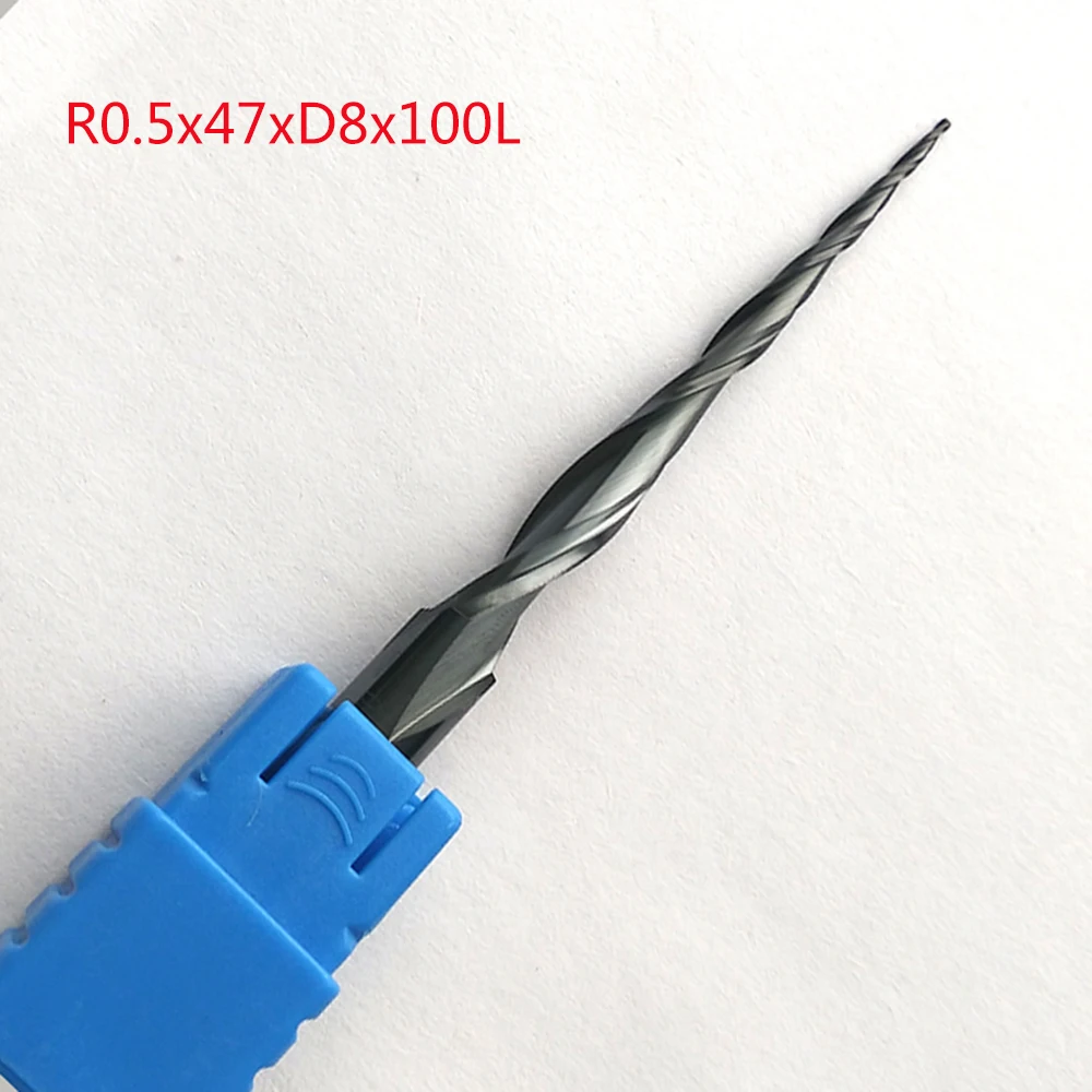 1 шт. R0.5/R0.75/R1/R1.5/R2x47xD8x100 хвостовик 8 мм Экстра удлиненные твердосплавные конические Фрезы с ЧПУ гравировальные фрезы
1 шт. R0.5/R0.75/R1/R1.5/R2x47xD8x100 хвостовик 8 мм Экстра удлиненные твердосплавные конические Фрезы с ЧПУ гравировальные фрезы