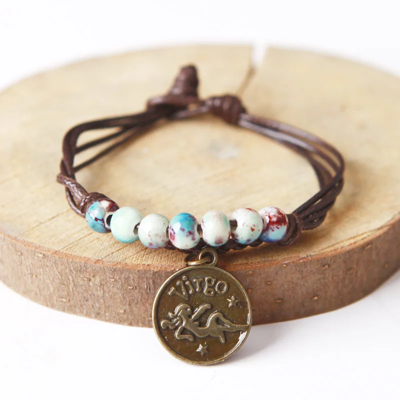 12 Twelve Constellation Chinese Zodiac Animal Bracelet Handmade Flower Glaze Bead String Women Men Porcelain Bead Jewelry
12 Twelve Constellation Chinese Zodiac Animal Bracelet Handmade Flower Glaze Bead String Women Men Porcelain Bead Jewelry