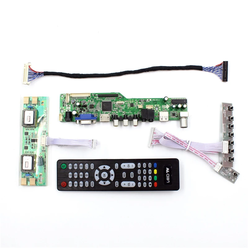 ЖК-дисплей ТВ плата контроллера с ТВ AV VGA Аудио USB HDMI порт подключения типа c: совместим для 19 дюймов ЖК-дисплей панель MT190AW01 V5 MT190AW01 V.0 M190PW01 V0
ЖК-дисплей ТВ плата контроллера с ТВ AV VGA Аудио USB HDMI порт подключения типа c: совместим для 19 дюймов ЖК-дисплей панель MT190AW01 V5 MT190AW01 V.0 M190PW01 V0