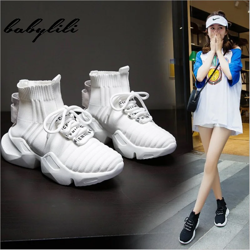 Sneakers for Women Summer High-top Platform Sneakers Women Breathable Knitted Casual Shoes Woman White Black Sneakers Dad Shoes
Sneakers for Women Summer High-top Platform Sneakers Women Breathable Knitted Casual Shoes Woman White Black Sneakers Dad Shoes