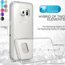 For Galaxy S7 edge Clear Hard Case Cover for Samsung Galaxy S6 edge Note 7 Clear Hard Acrylic Back Panel + TPU Frame Cover Cases