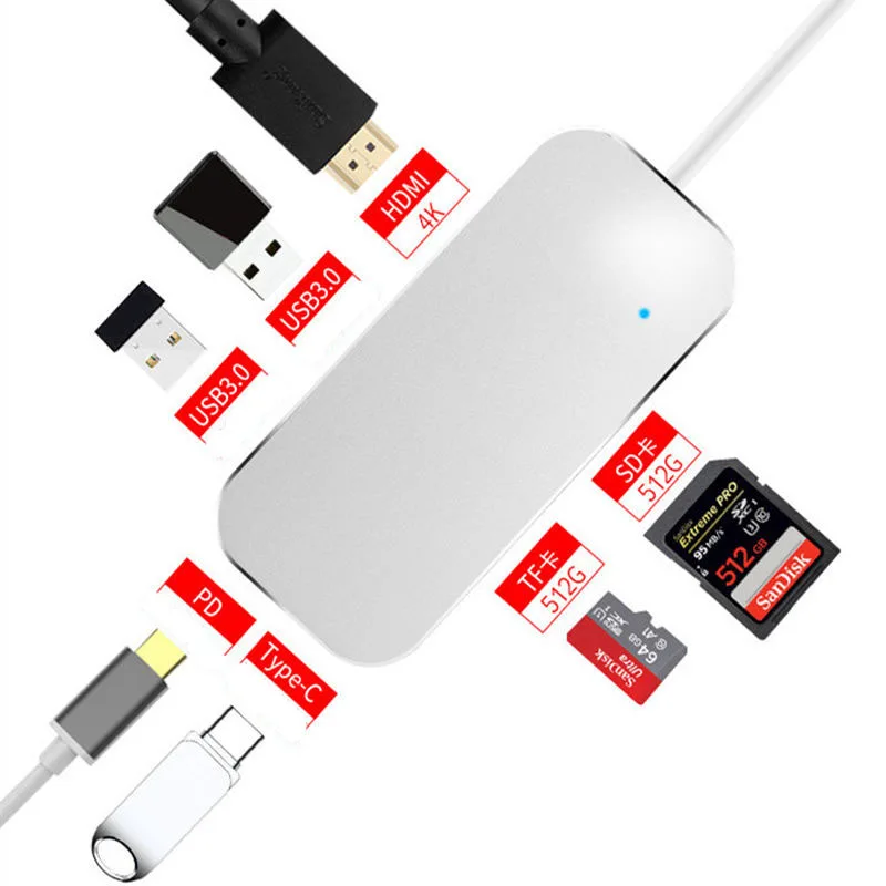 Ultra-thin Aluminum Alloy Type-C to HDMI Converter 3.0 Hub SD/TF Card Reader USB C PD Charging Adapter for Macbook Pro Bundles
Ultra-thin Aluminum Alloy Type-C to HDMI Converter 3.0 Hub SD/TF Card Reader USB C PD Charging Adapter for Macbook Pro Bundles