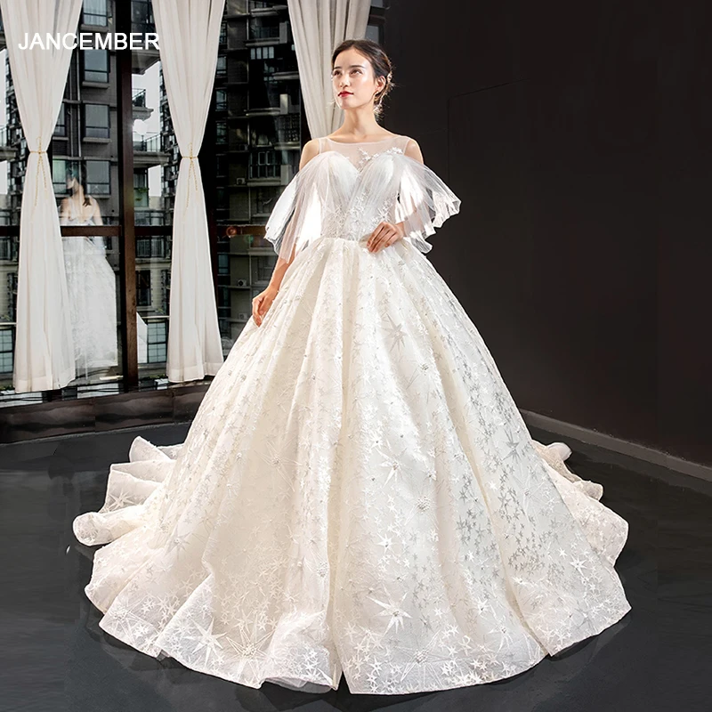 J66899 jancember tulle wedding dress with train off the shoulder o-neck special lace wedding gown ball gown vestido de casamento
J66899 jancember tulle wedding dress with train off the shoulder o-neck special lace wedding gown ball gown vestido de casamento