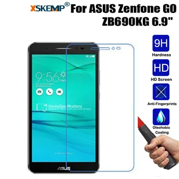 

XSKEMP 9H Real Tempered Glass For ASUS Zenfone GO ZB690KG 6.9" Scratch Proof Tablet PC LCD Anti-Shatter HD Screen Protector Film