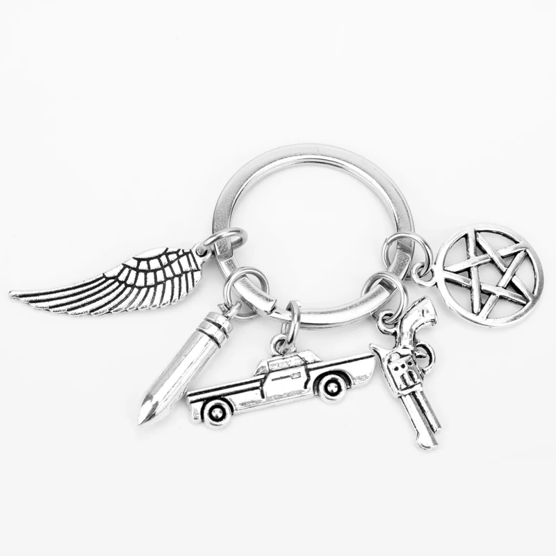 HEYu Movie Supernatural Keychain Dean Winchester Jesen Pentagram Car Gun Key Rings Metal Key Holder Accessories
HEYu Movie Supernatural Keychain Dean Winchester Jesen Pentagram Car Gun Key Rings Metal Key Holder Accessories