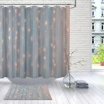 LB Christmas Lights Burning on a Wooden Farmhouse Barn Shower Curtain And Mat Set Waterproof Bathroom Fabric For Bathtub Decor
LB Christmas Lights Burning on a Wooden Farmhouse Barn Shower Curtain And Mat Set Waterproof Bathroom Fabric For Bathtub Decor