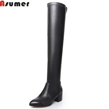 ASUMER 2020 new arrive woemn boots fashion High-quality pu+ genuine leather ladies boots simple black over the knee boots
ASUMER 2020 new arrive woemn boots fashion High-quality pu+ genuine leather ladies boots simple black over the knee boots