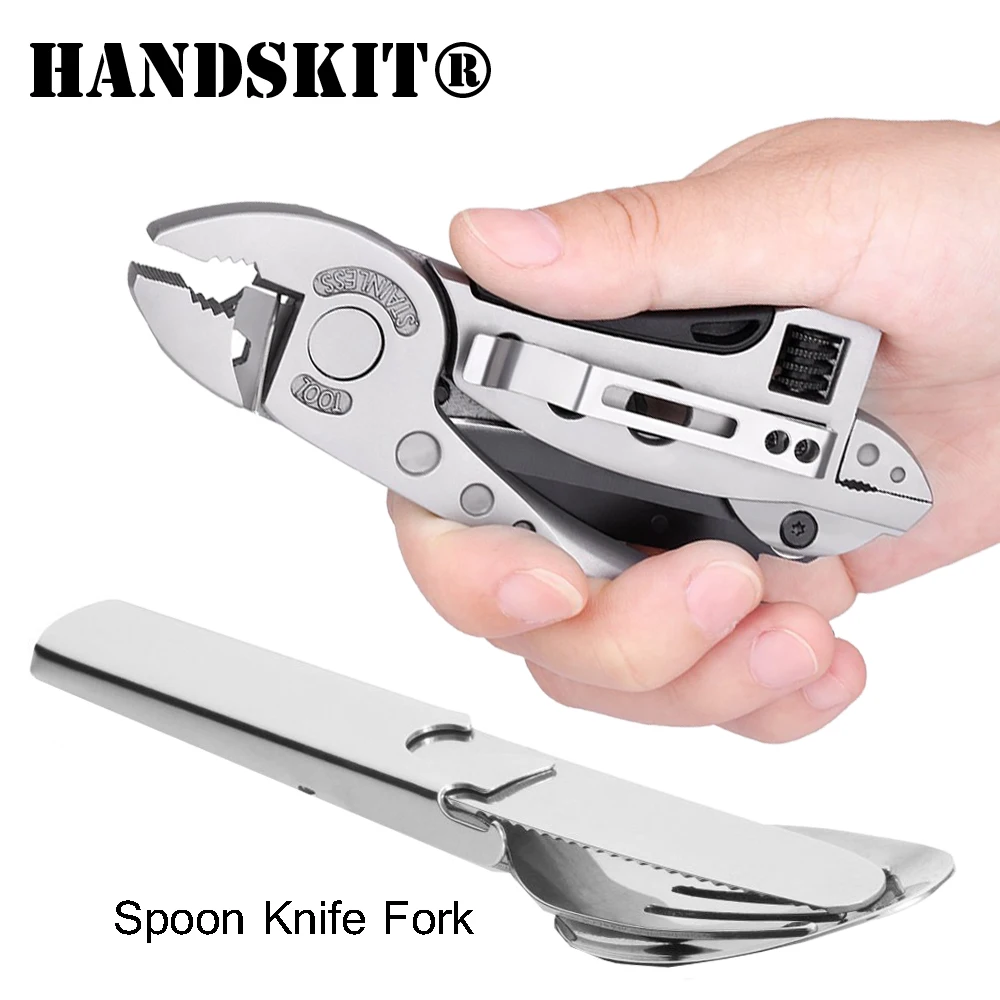 Multitool Pliers Pocket Knife Screwdriver Set Kit Adjustable Wrench Jaw Spanner Repair Survival Hand with Spoon Knife Fork
Multitool Pliers Pocket Knife Screwdriver Set Kit Adjustable Wrench Jaw Spanner Repair Survival Hand with Spoon Knife Fork