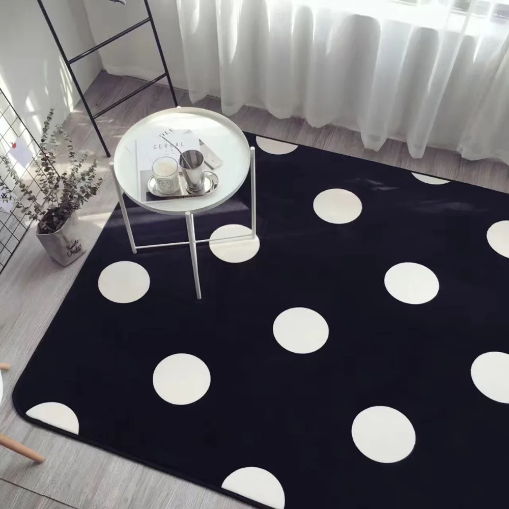 Simplicity Fashion White Black Polka Dots Living Room Bedroom Decorative Carpet Area Rug Floor Yoga Baby Crawling Play Mat Pad
Simplicity Fashion White Black Polka Dots Living Room Bedroom Decorative Carpet Area Rug Floor Yoga Baby Crawling Play Mat Pad