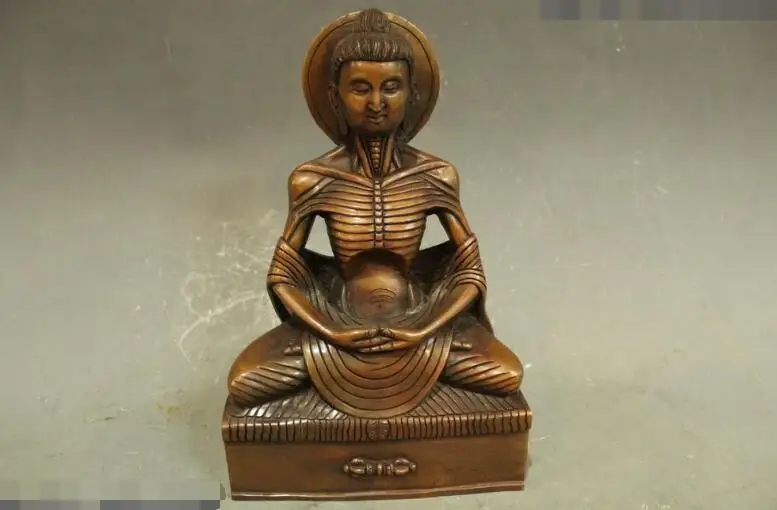 S3433 10"Tibet Buddhism Temple Folk Purple Bronze emaciated arhat Buddha Statue
S3433 10"Tibet Buddhism Temple Folk Purple Bronze emaciated arhat Buddha Statue
