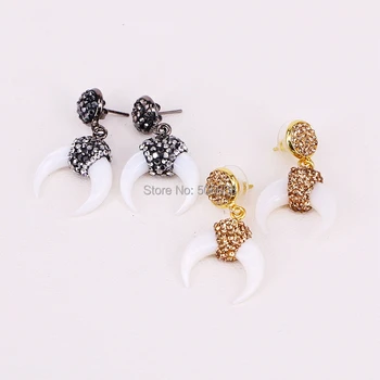 3Pairs ZYZ298-2665 Small Crescent moon Earring Rhinestone Pave Double Horn Shell Dangle Earrings for Women Jewelry
3Pairs ZYZ298-2665 Small Crescent moon Earring Rhinestone Pave Double Horn Shell Dangle Earrings for Women Jewelry