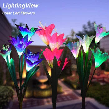 Lightingview Outdoor Solar Garden Decoration Light with 4 Greenish Lily Flower Multi-color Changing for Christmas Wedding Party
Lightingview Outdoor Solar Garden Decoration Light with 4 Greenish Lily Flower Multi-color Changing for Christmas Wedding Party