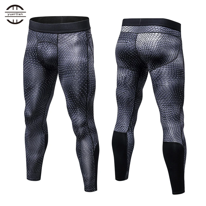 Image YEL New GYM Leggings Compression Bodybuilding Pantalones Hombre Fitness Trousers Sweat Pants For Men Sport Tights Running Pants