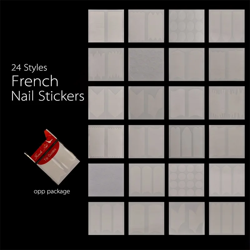 24 Decals French Nail art Stickers Manicure Tips Guide Nails Decoration Form Finger Guides DIY Beauty Nail Tools Decoration
24 Decals French Nail art Stickers Manicure Tips Guide Nails Decoration Form Finger Guides DIY Beauty Nail Tools Decoration