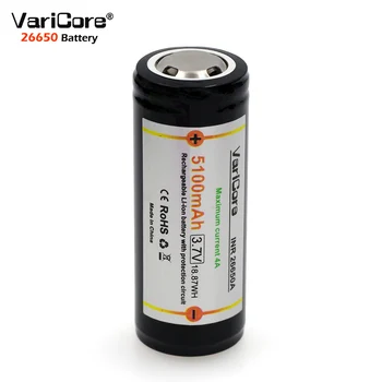2PCS Varicore Protection 26650 5100 mAh 3.7V Li-ion Rechargeable Battery with PCB 4A 3.6V Battery for Flashlight
2PCS Varicore Protection 26650 5100 mAh 3.7V Li-ion Rechargeable Battery with PCB 4A 3.6V Battery for Flashlight