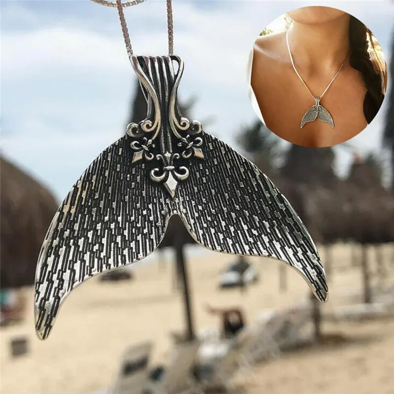 1pc Mystical Mermaid Pendant Necklace Antique Silver Whale Tail Charm Chokers Necklaces Collar for Women Boho Jewelry
1pc Mystical Mermaid Pendant Necklace Antique Silver Whale Tail Charm Chokers Necklaces Collar for Women Boho Jewelry