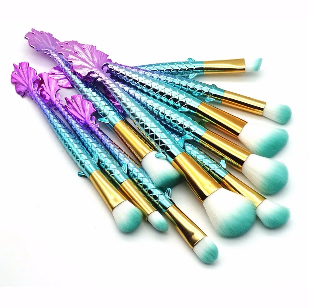 10Pcs Unicorn Mermaid Makeup Brush Set Fish Tail Foundation Powder Eyeshadow Make up Brushes Contour Blending Cosmetic Brushes
10Pcs Unicorn Mermaid Makeup Brush Set Fish Tail Foundation Powder Eyeshadow Make up Brushes Contour Blending Cosmetic Brushes