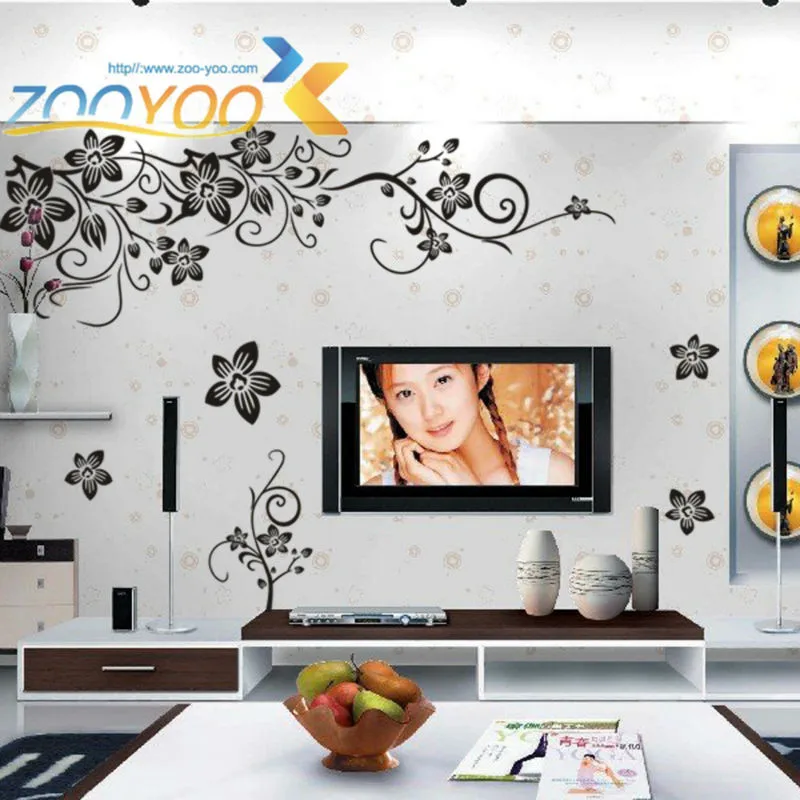 Classical black flower vine TV background wall decal DIY removable 027S decorative adesivo de parede removable pvc wall sticker
Classical black flower vine TV background wall decal DIY removable 027S decorative adesivo de parede removable pvc wall sticker