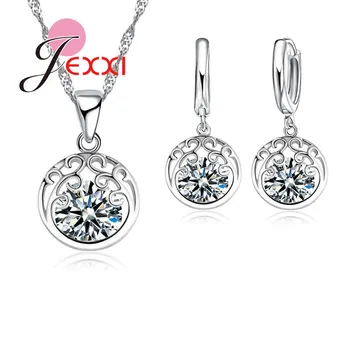 New Design Brand Exquisite Hollow Cubic Zircon Crystal Silver Fashion Jewelry Set For Women Wedding Necklace Earrings Set
New Design Brand Exquisite Hollow Cubic Zircon Crystal Silver Fashion Jewelry Set For Women Wedding Necklace Earrings Set