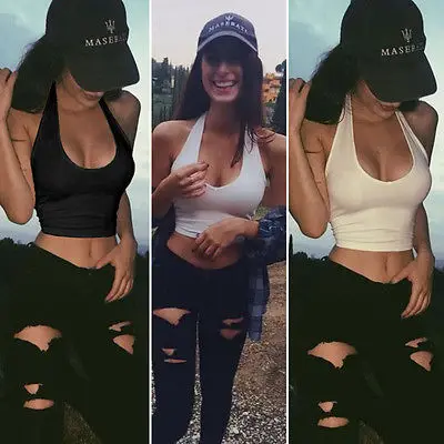 New Summer Style Women Sexy Tops Round Neck Sleeveless Solid Color Fitness Casual Women Tank Tops Backless Short Halter Tops
New Summer Style Women Sexy Tops Round Neck Sleeveless Solid Color Fitness Casual Women Tank Tops Backless Short Halter Tops