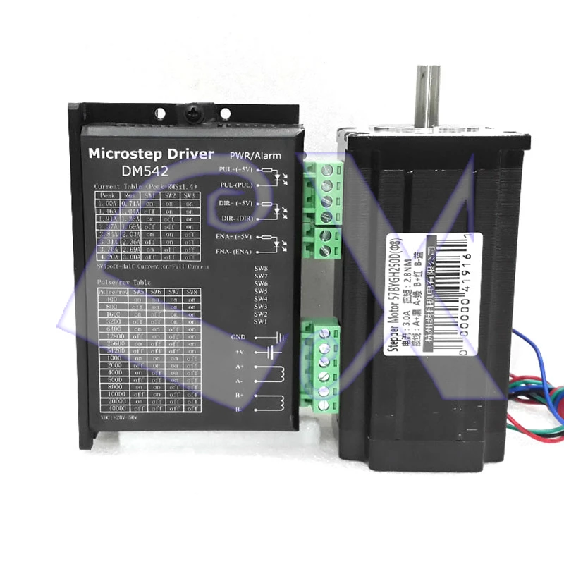 57 motor 56mm length 2 Phase DC24V-50V Stepper Motor Driver kits 1.2Nm 3A NEMA23 57BYGH250B Motor Motor + DSP DM542 Driver
57 motor 56mm length 2 Phase DC24V-50V Stepper Motor Driver kits 1.2Nm 3A NEMA23 57BYGH250B Motor Motor + DSP DM542 Driver