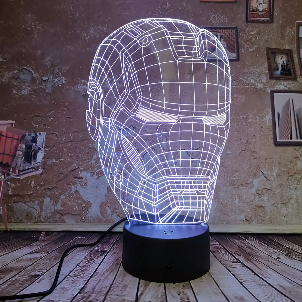 Cool Marvel Iron Man 3D LED Lamp Night Light 7 Color Gradient Illusion USB Boys Kids Light Toys Table Bedroom Lamp Xmas Gifts
Cool Marvel Iron Man 3D LED Lamp Night Light 7 Color Gradient Illusion USB Boys Kids Light Toys Table Bedroom Lamp Xmas Gifts