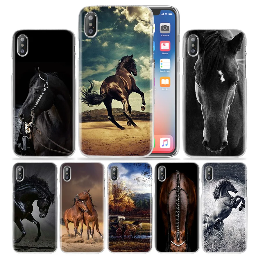 

Case for iPhone XS Max XR X 10 7 7S 8 6 6S Plus 5S SE 5 4S 4 5C 11 Pro Hard Plastic Fundas Capa Phone Cover Coque Horse Animal