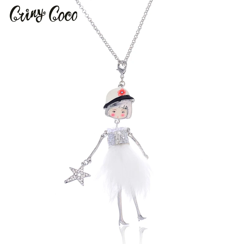 Woman Enamel Necklace & Pendant 2018 New Trendy Jewelry Girl with Plush Skirt Alloy Metal Chain Necklace Gift Fashion Jewelry
Woman Enamel Necklace & Pendant 2018 New Trendy Jewelry Girl with Plush Skirt Alloy Metal Chain Necklace Gift Fashion Jewelry