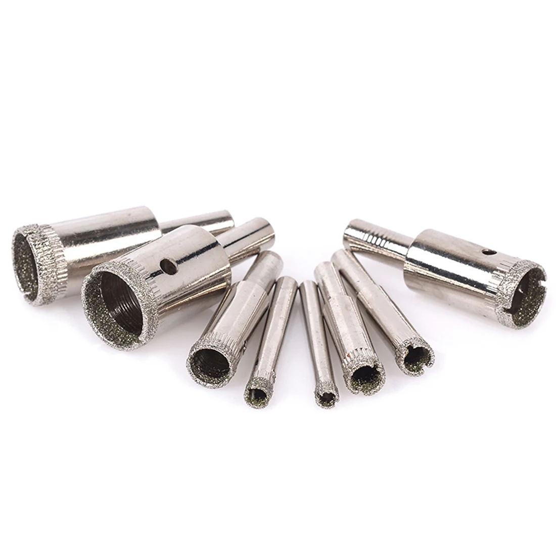 10Pcs Diamond Coated Core Hole Saw Drill Bit Set Tools for Tiles Marble Glass Ceramic 3-13MM
10Pcs Diamond Coated Core Hole Saw Drill Bit Set Tools for Tiles Marble Glass Ceramic 3-13MM