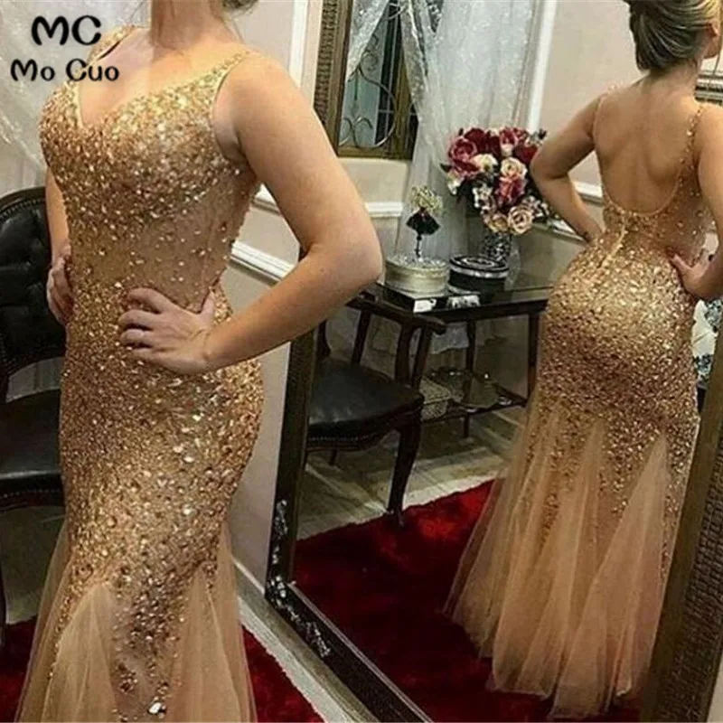 Illusion 2019 Sexy Mermaid Prom dresses with Beaded long graduation dresses Gold Evening Prom Dress for Women Custom Made
Illusion 2019 Sexy Mermaid Prom dresses with Beaded long graduation dresses Gold Evening Prom Dress for Women Custom Made