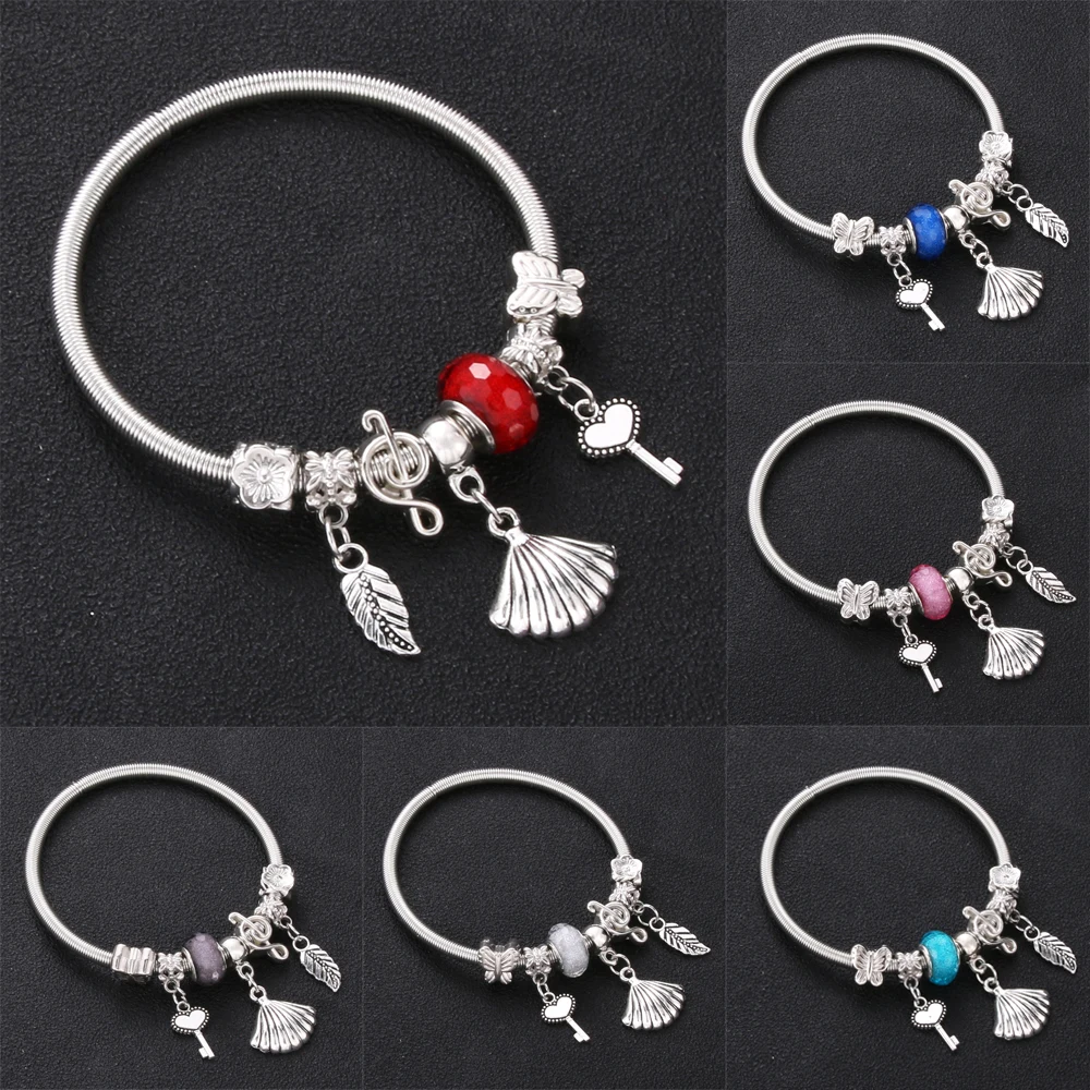 Trendy Elastic metal Original Shell Key Leaves Charm Bracelets For Women Glass Beads Brand Bracelet & Bangle DIY Jewelry gifts
Trendy Elastic metal Original Shell Key Leaves Charm Bracelets For Women Glass Beads Brand Bracelet & Bangle DIY Jewelry gifts