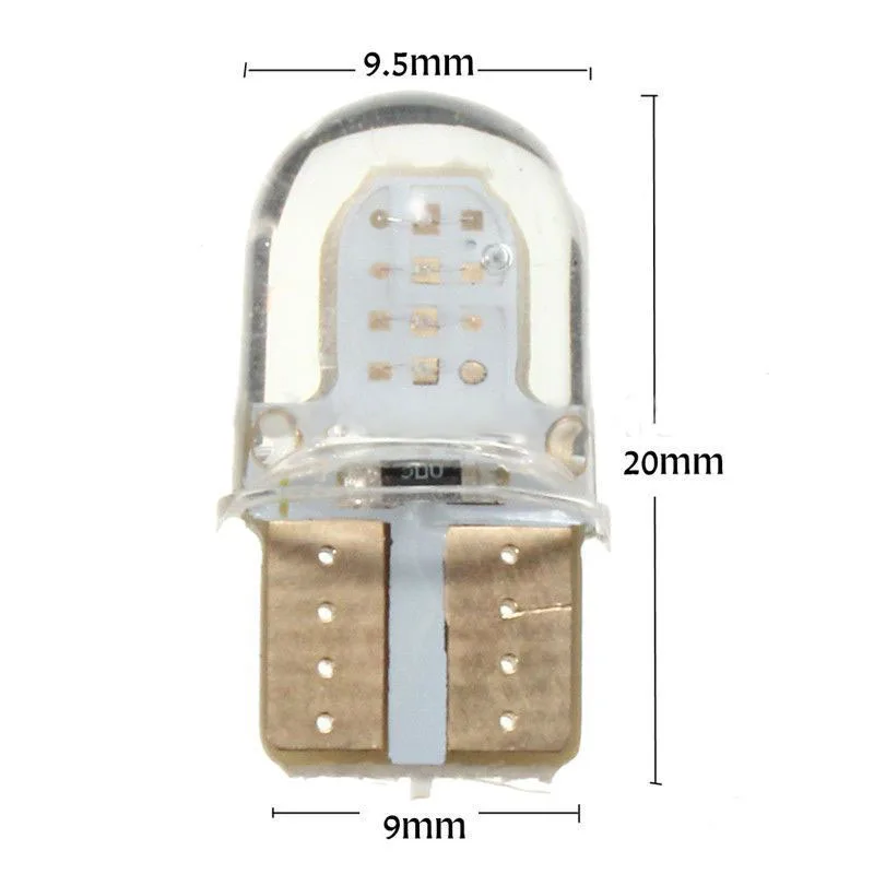 JX-LCLYL 10pcs T10 194 168 W5W COB 8LED Silica Car Dome Licence Plate Light Bulb Red