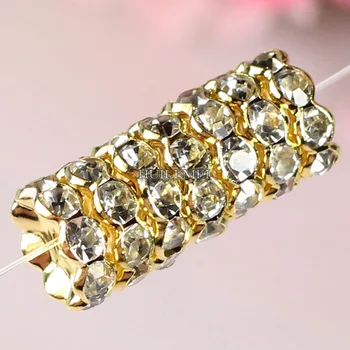 50pcs/lot 4 6 8 10mm Gold-color Crystal Rhinestone Wavy Rondelle Loose Spacer Beads for DIY Jewelry Making Findings Accessories
50pcs/lot 4 6 8 10mm Gold-color Crystal Rhinestone Wavy Rondelle Loose Spacer Beads for DIY Jewelry Making Findings Accessories