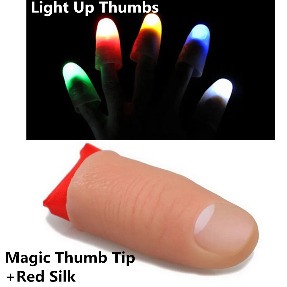 LED Fingersight Up Finger Tips Soft Fake Thumb Tip Finger Fake Magic Trick Close Up Vanish Appearing Funny Prank Party Acc
LED Fingersight Up Finger Tips Soft Fake Thumb Tip Finger Fake Magic Trick Close Up Vanish Appearing Funny Prank Party Acc
