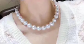 elegant 12-13mm south sea round white pearl necklace 18inch 14 
elegant 12-13mm south sea round white pearl necklace 18inch 14