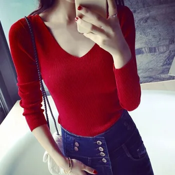 Women V-neck Knitwear Long Sleeve Sweater Casual Slim Fit Tops Autumn Oufits BMF88
Women V-neck Knitwear Long Sleeve Sweater Casual Slim Fit Tops Autumn Oufits BMF88