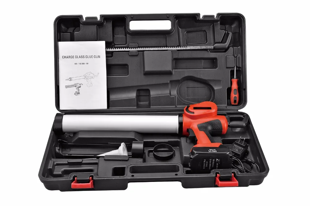 High Quality Preminum Battery Caulking Gun Electric Caulking Gun with 2pcs 18v Lithium Batteries for Both Sausage and Cartridge
High Quality Preminum Battery Caulking Gun Electric Caulking Gun with 2pcs 18v Lithium Batteries for Both Sausage and Cartridge