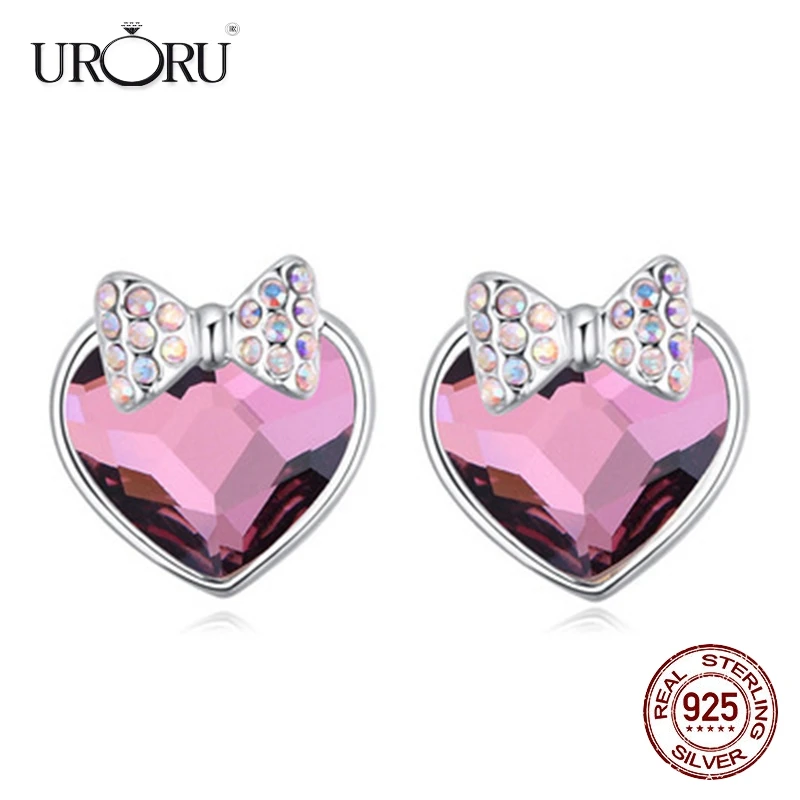 100% S925 Sterling Silver Crystals from Swarovski Luxury Heart Bow Earrings for Women Valentine's Day Gift Fashion Jewelry
100% S925 Sterling Silver Crystals from Swarovski Luxury Heart Bow Earrings for Women Valentine's Day Gift Fashion Jewelry