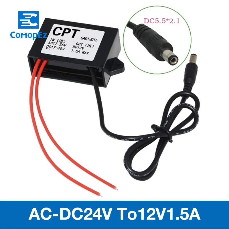 Waterproof Power Supply Converter AC/DC Step-down 24V to 12V 1.5A2A3A Control Car Module Low Heat Auto Protection Size58*40*22mm
Waterproof Power Supply Converter AC/DC Step-down 24V to 12V 1.5A2A3A Control Car Module Low Heat Auto Protection Size58*40*22mm