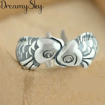 Bohemian Fashion 925 Sterling Silver Fish Antique Rings For Women Girls Big Finger Ring Bridal Jewelry joyas de plata
Bohemian Fashion 925 Sterling Silver Fish Antique Rings For Women Girls Big Finger Ring Bridal Jewelry joyas de plata