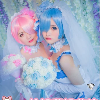 Cosplay Wedding Dress Girl REM Cos Anime RAM Wig Re:Zero Starting Life in Another World Costume Play Halloween Party Costumes
Cosplay Wedding Dress Girl REM Cos Anime RAM Wig Re:Zero Starting Life in Another World Costume Play Halloween Party Costumes