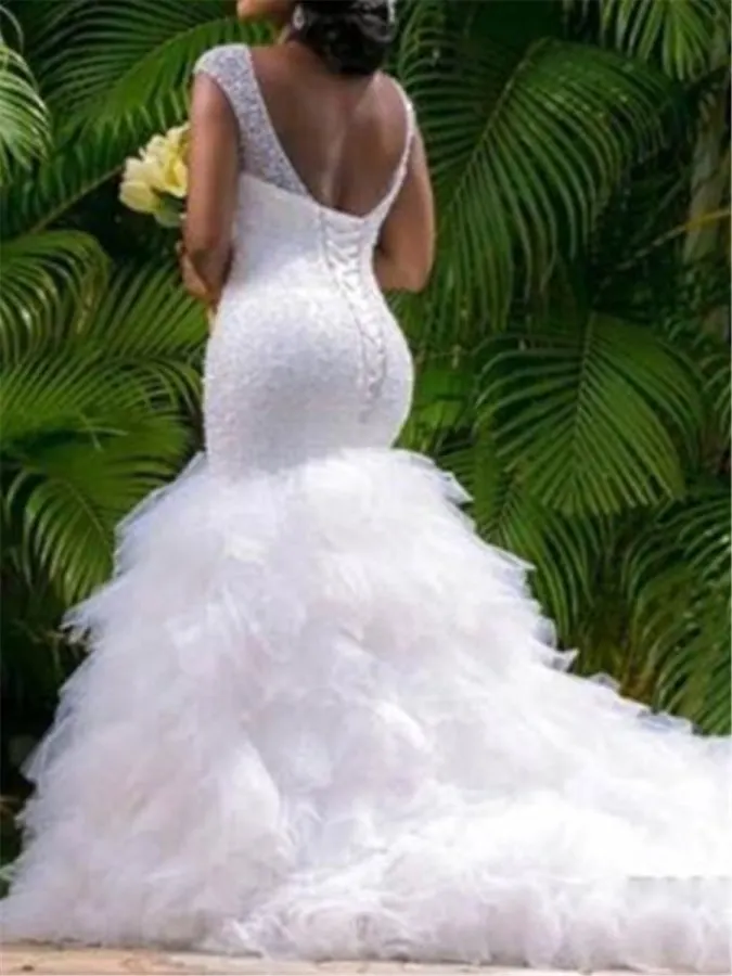 vintage straps tiered beading mermaid dress for wedding princess bridal gowns vestido de noiva robe de mariage 2019 Customize
vintage straps tiered beading mermaid dress for wedding princess bridal gowns vestido de noiva robe de mariage 2019 Customize