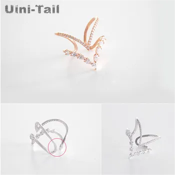 Uini-Tail hot new 925 sterling silver V-shaped double-layer open ring female personality trend fashion dynamic rule double ring 
Uini-Tail hot new 925 sterling silver V-shaped double-layer open ring female personality trend fashion dynamic rule double ring